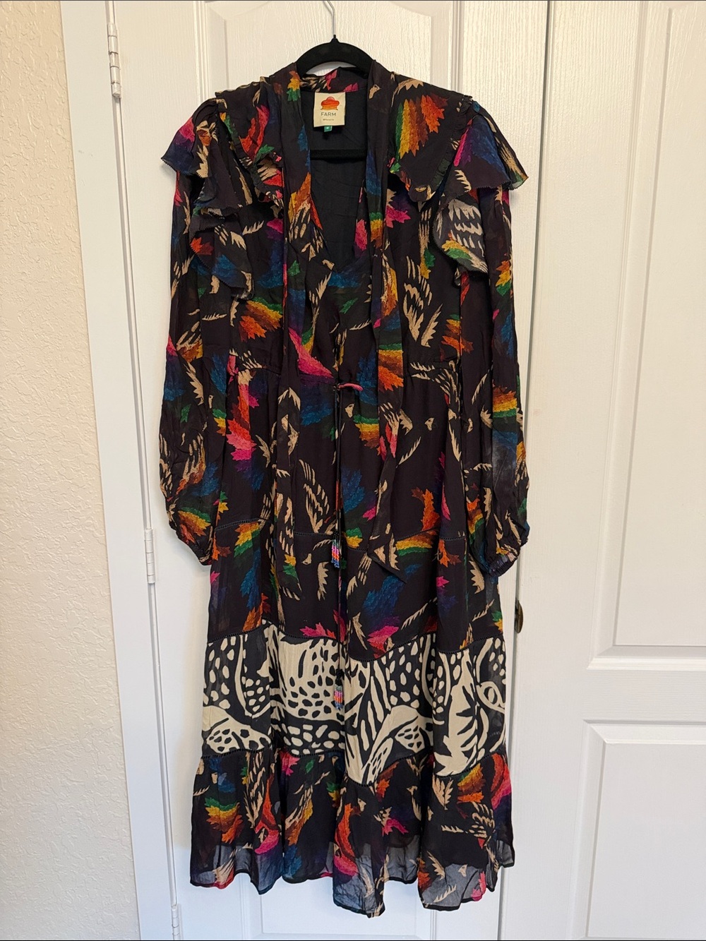 Farm Rio Black Macaws Flight Ankle Dress - Picture 3 of 14